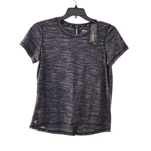 New Zelos Workout Shirt Medium Women Heathered Black Short Sleep Exercise Top